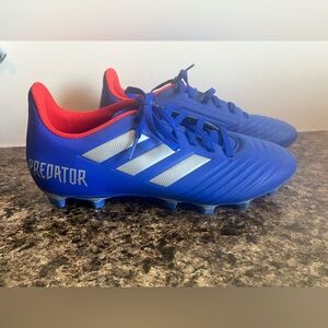 adidas Men's Predator 19.4 Flexible Soccer Cleats Blue/Silver/Red SZ 7.5 Boys